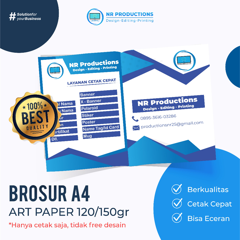 

CETAK BROSUR A4 BAHAN ART PAPER 120 &150 MURAH DAN BERKUALITAS
