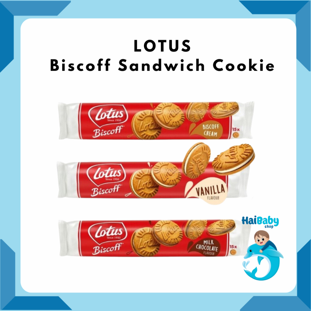 

Lotus Biscoff Sandwich Biscuit Cookies 15'S (150G) ( Vanila/ Milk Chocolate/ Biscoff Cream)