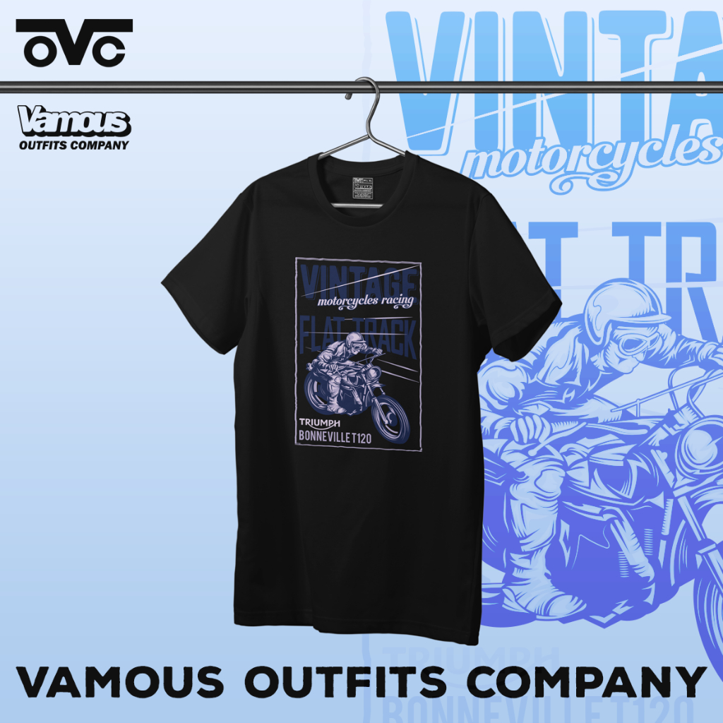 Kaos MOTOR VINTAGE TRIUMPH,  T-Shirt Printing