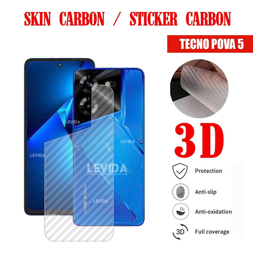 Skin Carbon Tecno Pova 5 Tecno Pova Neo 3 Skin Back 3D Antigores Skin Carbon Tecno Pova 5 Tecno Pova