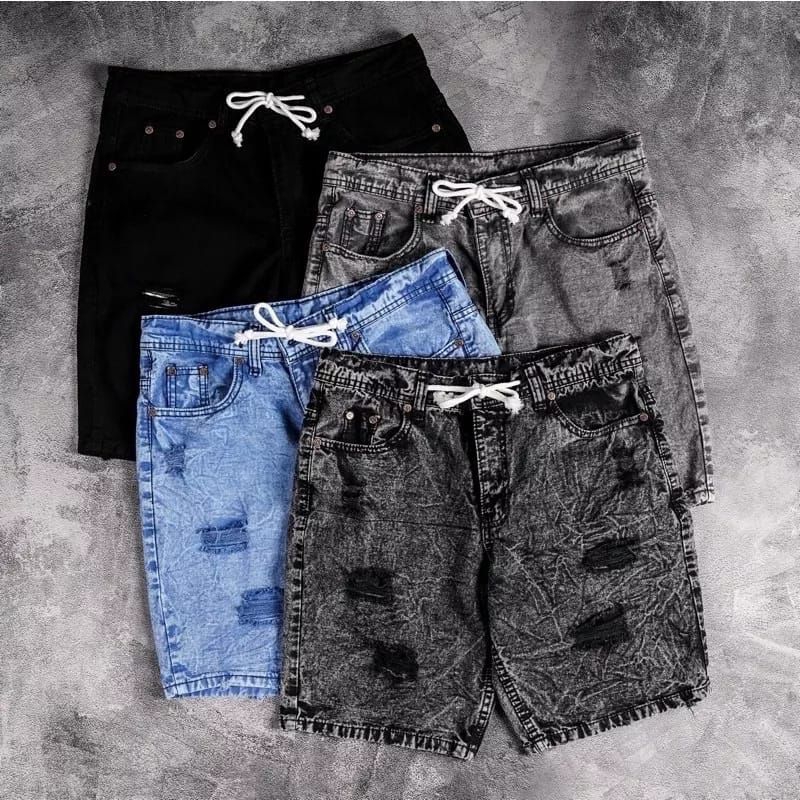 CELANA PENDEK SOBEK PRIA SNOW JEANS