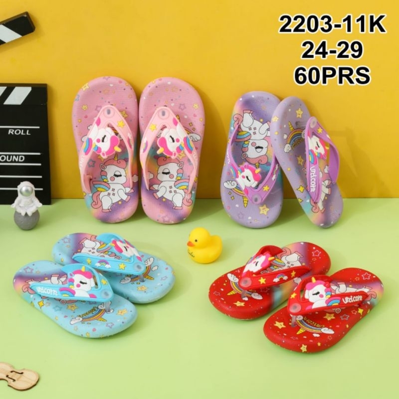 Sendal Jepit Anak Perempuan Import | Karet Jelly Motif Kuda Pony Import