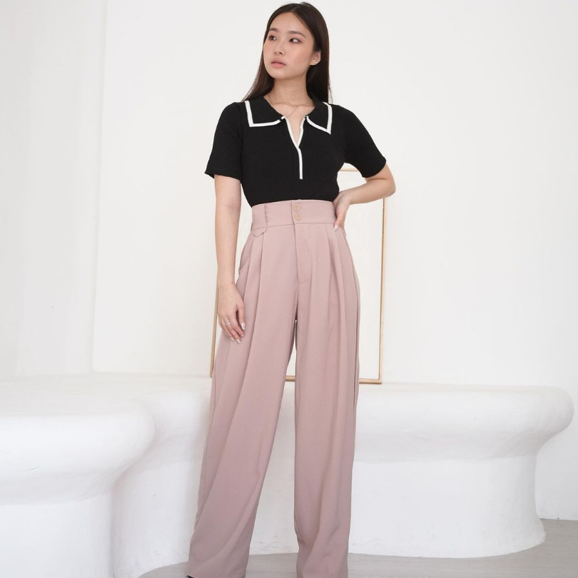 POPPY KNIT TOP - SOFT KNIT POLO BASIC KOREA - INNER TOP - ATASAN TANGAN PENDEK - BLOUSE RAJUT CASUAL WANITA - HADIAH / KADO ULTAH WANITA