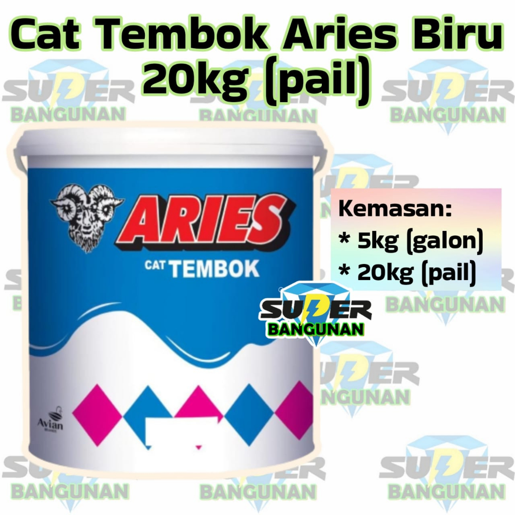 Cat Tembok ARIES BIRU KAMBING 18 Kg (Pail)