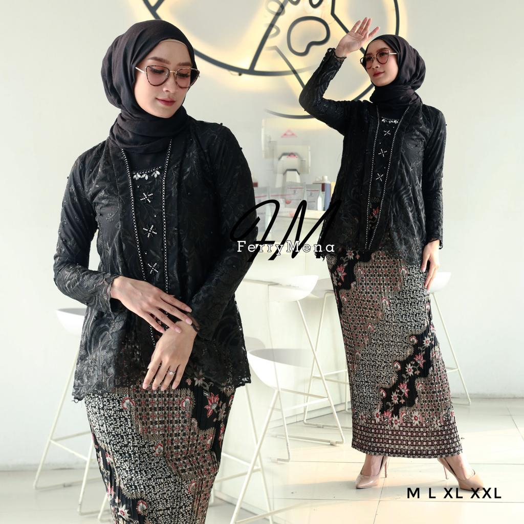 New Set Kebaya Kutu Baru Payet Lengan Panjang Kebaya Wisuda Kebaya Modern