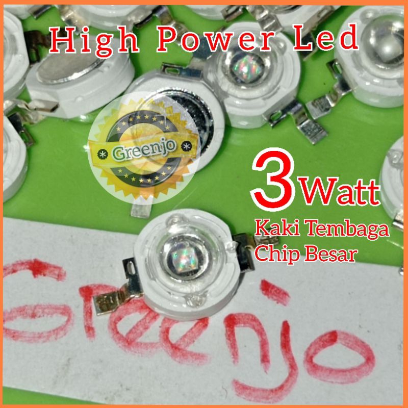 Led HPL  Super Bright 3W  High Power Led Warna Ice Blue Cyan Royal Blue Pink Full Spectrum ice Blue 
