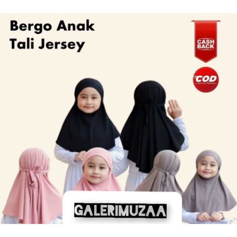 (galerimuzaa)Bergo Anak TK SD Tali Jersey