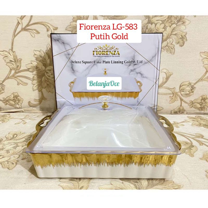 Tempat Kue Brownis Keramik Marble Fiorenza / Wadah Kue Brownis