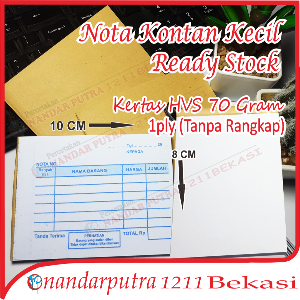 

NOTA KONTAN HVS KECIL 1/8 F / NOTA KOSONGAN HVS 1/8 F/NOTA KONTAN MINI 1 PLY