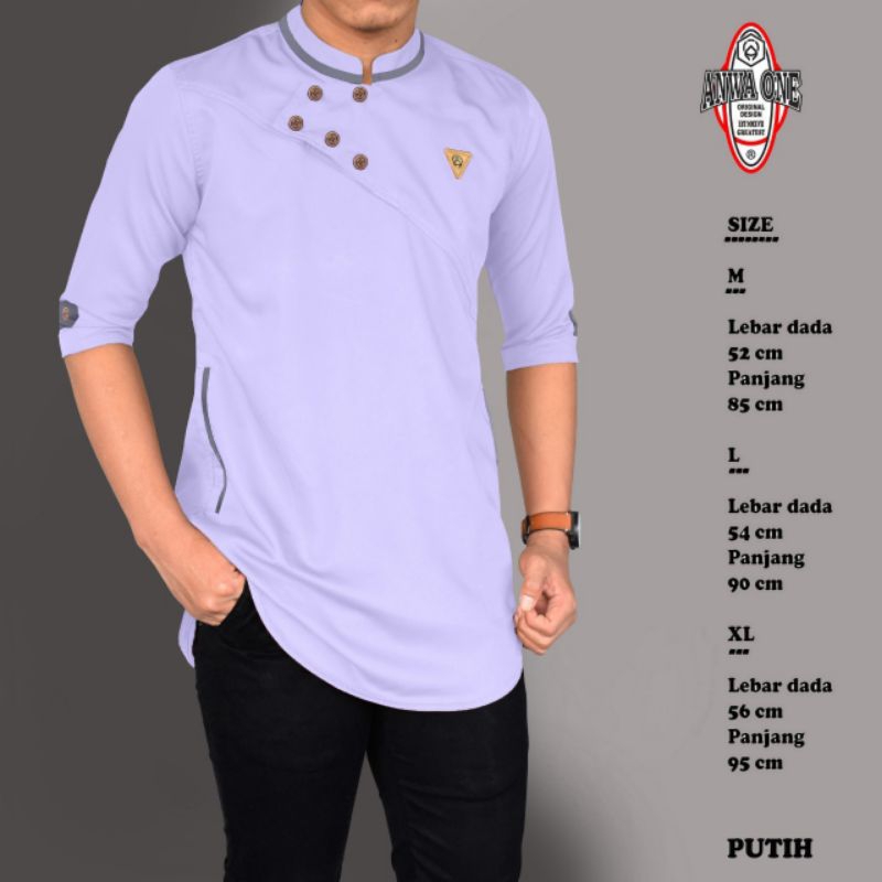 Baju Koko Muslim Pria Model Kancing Samping Koko Kurta Pakistan Four One