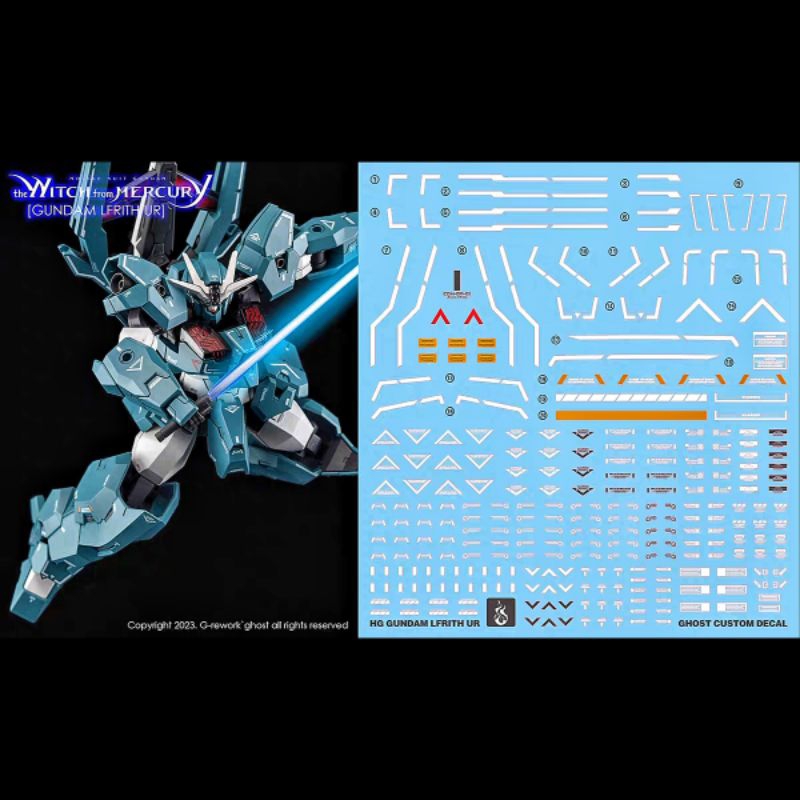 HG GUNDAM LFRITH UR WATER DECAL GHOST CUSTOM DECAL