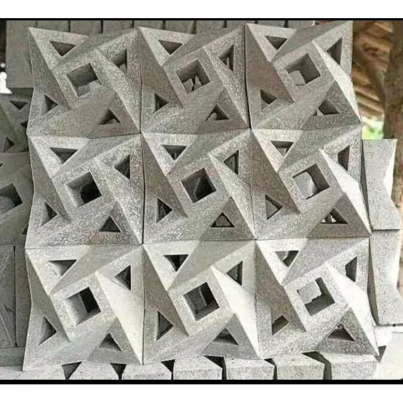 Roster beton/loster minimalis motif kincir lubang5