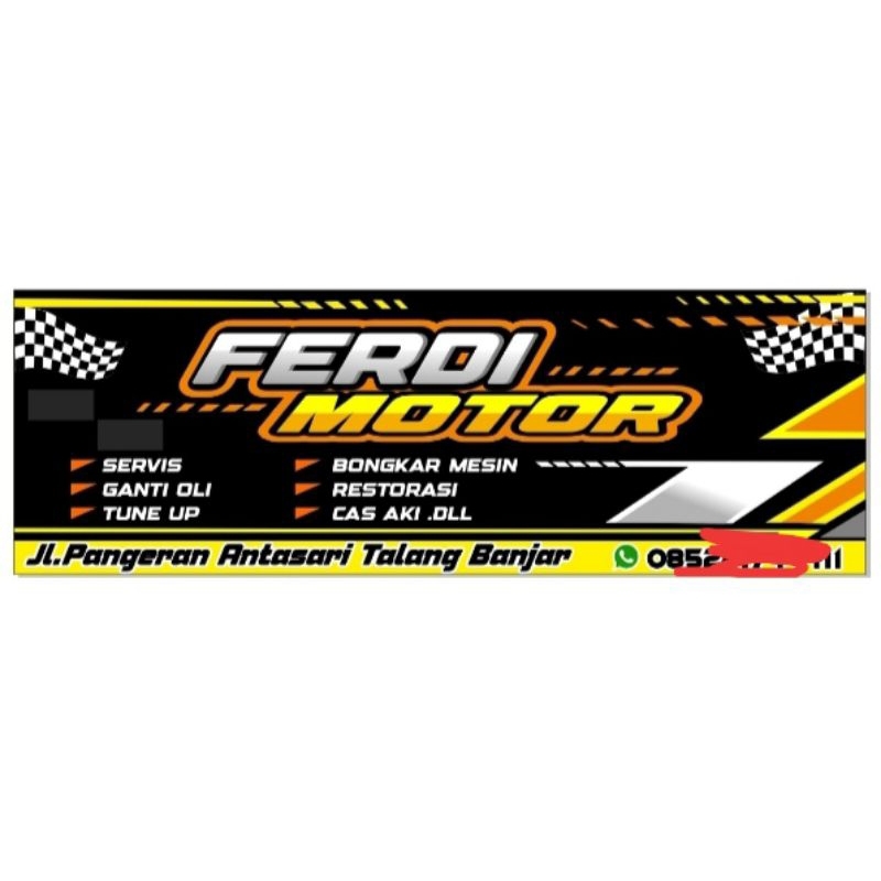 cetak spanduk bengkel motor custom murah gratis desain