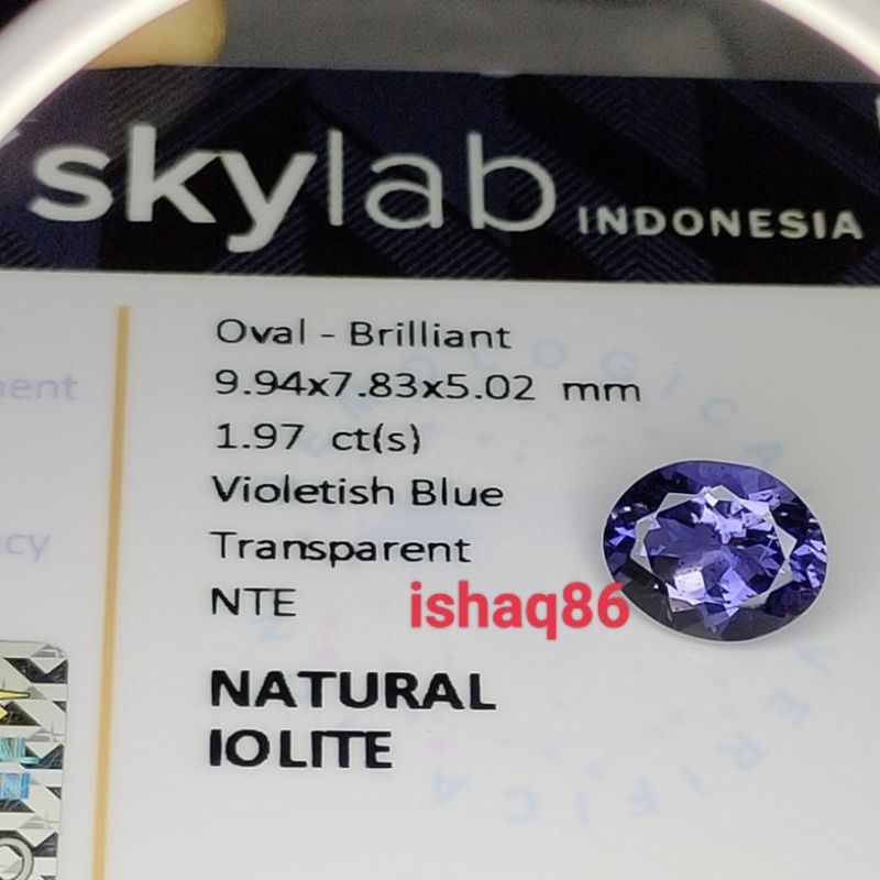 NATURAL IOLITE SAFIR AIR PLUS MEMO SKYLAB 4087