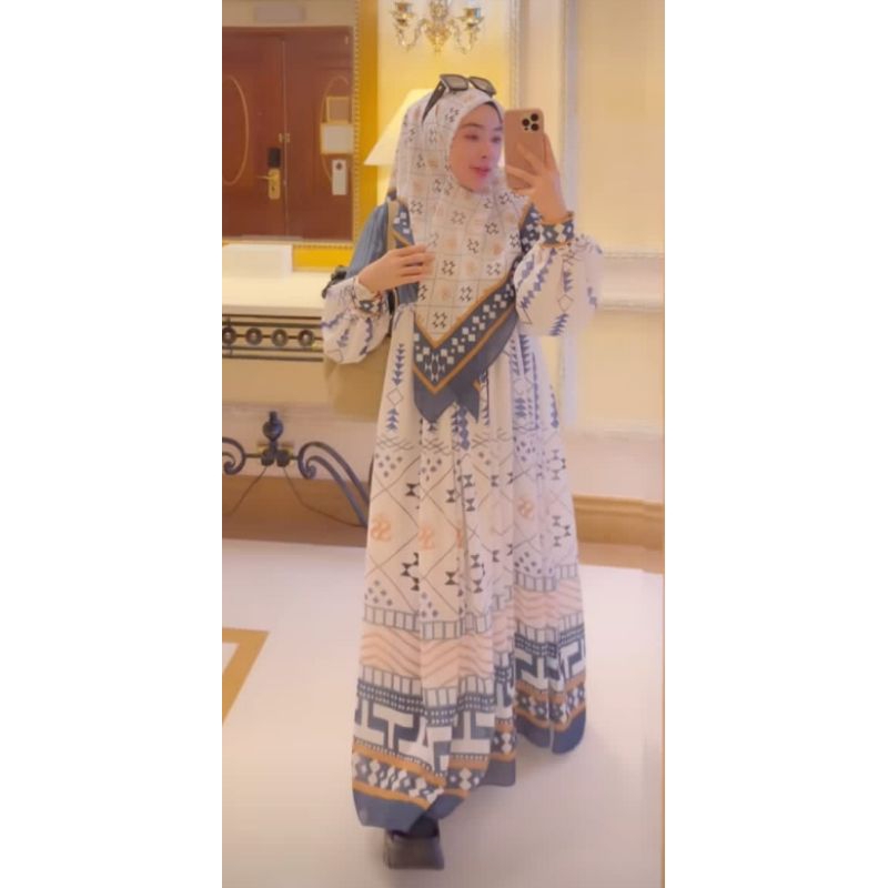 Gamis set hijab Haji Mina ORI Brand Shellasaukia