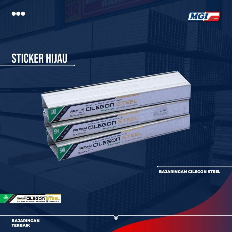 BAJA RINGAN SNI CILEGON STEEL STIKER HIJAU 1,0mm