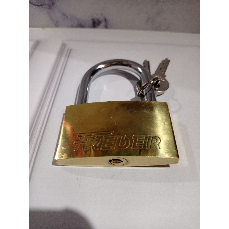 gembok plus 3kunci merk brass padlock kuning kuningan kombi stainless steel ukuran besar gembok ruko