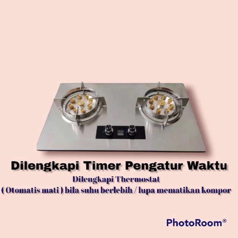 KOMPOR TANAM 2 TUNGKU STAINLESS PREMIUM LKL POWERCOOK KOMPOR AJAIB