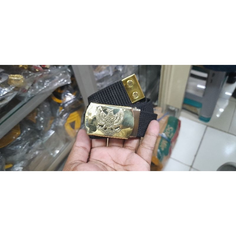 sabuk PDH logo garuda,ikat pinggang logo garuda baha kuningan bisa di braso