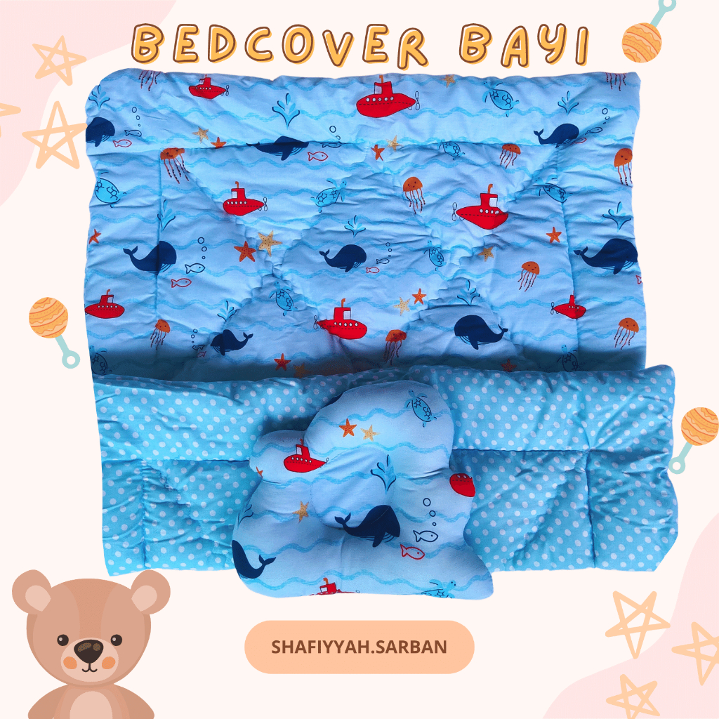 BEDCOVER BAYI - Selimut Bayi  Free Bantal Peyang Awan FREE Tas Mika Shafiyyah.sarban
