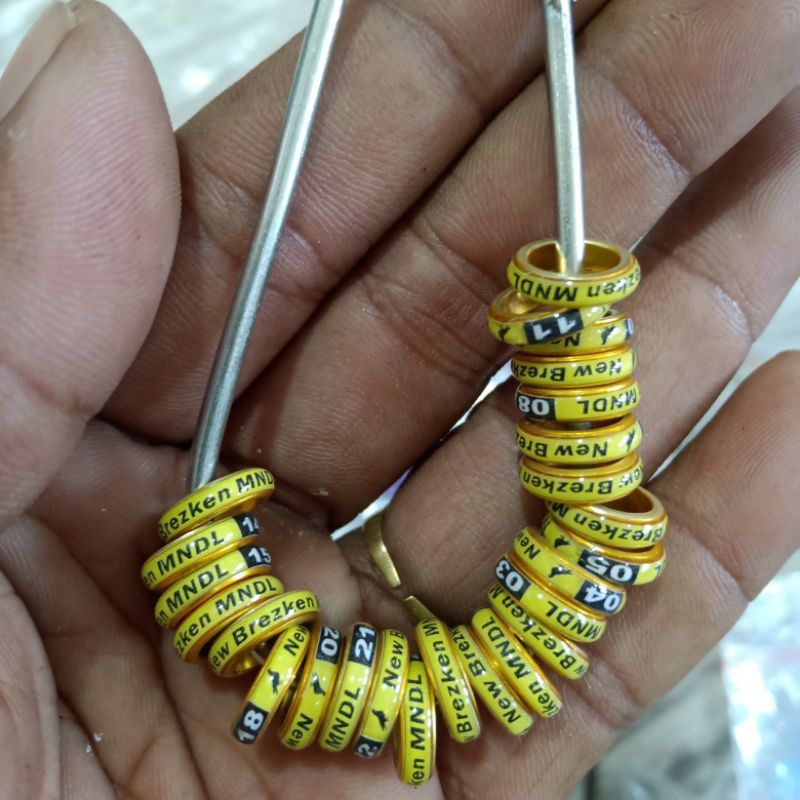 15 biji ring merpati request nama no hp segel burung merpati | ring pendamping | donat stiker slim