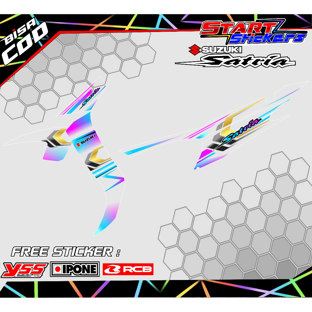 STRIPING VARIASI SATRIA HIU / STICKER LIST MOTOR SUZUKI SATRIA HIU