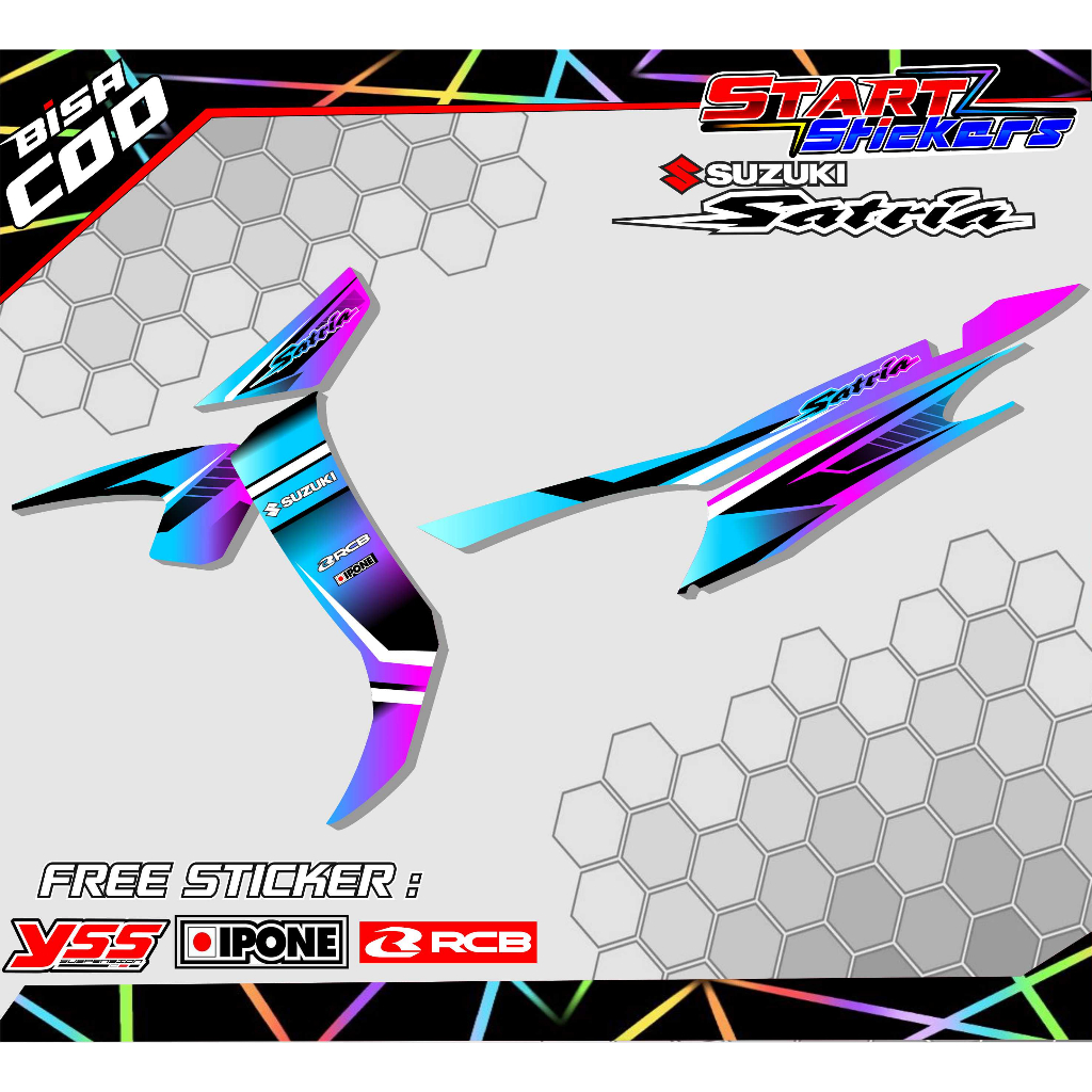 STRIPING VARIASI SATRIA HIU / STICKER LIST MOTOR SUZUKI SATRIA HIU