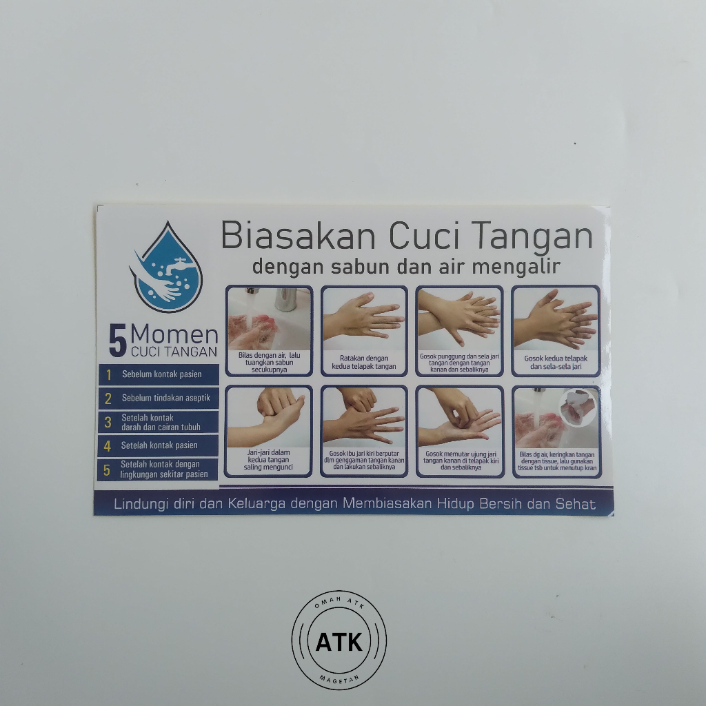 

Stiker Cuci Tangan Khusus Nakes - Cuci Tangan Dengan Sabun dan Air Mengalir - PHBS - CTPS