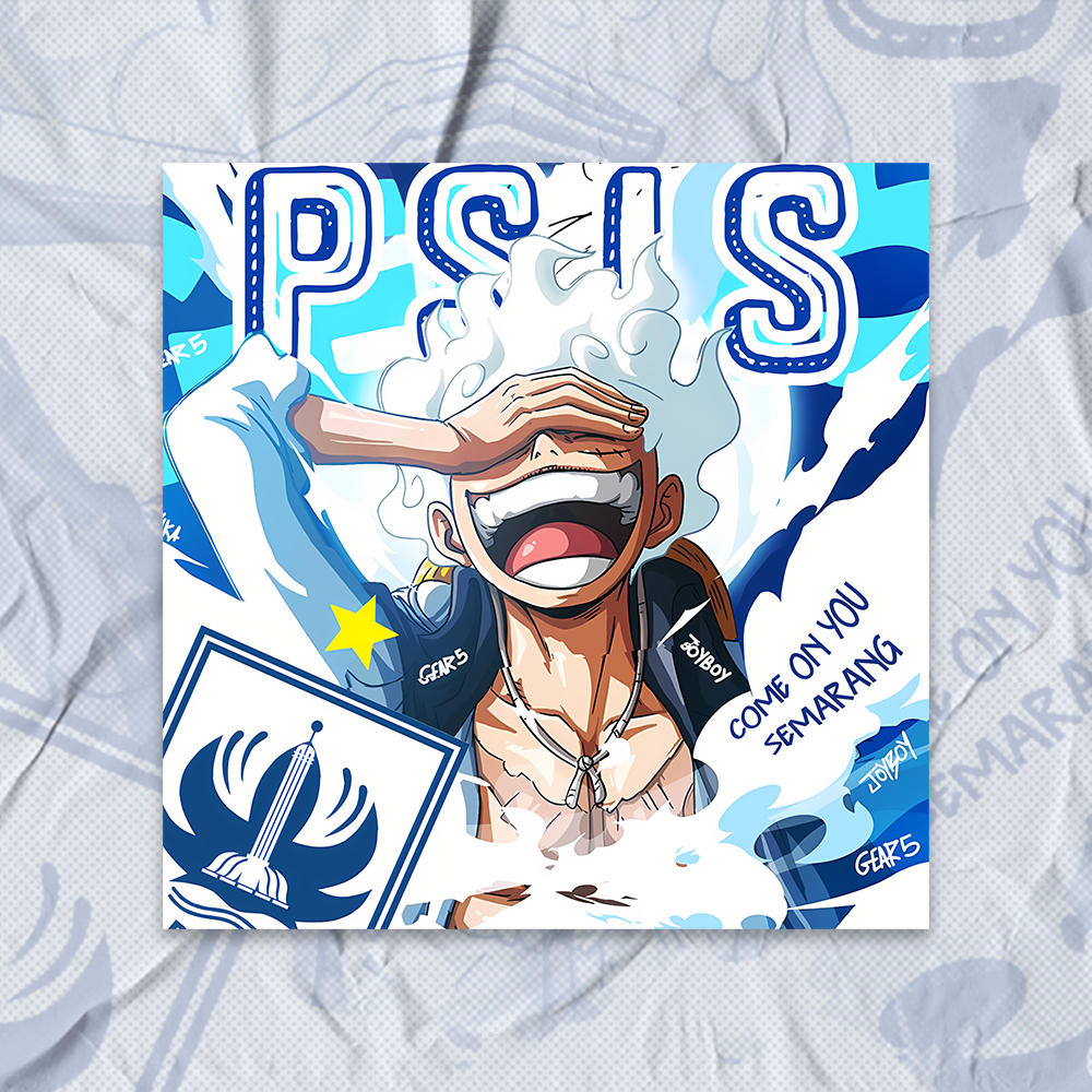 

Sticker PSIS Semarang Luffy Gear 5 One Piece Yoh Iso Yoh