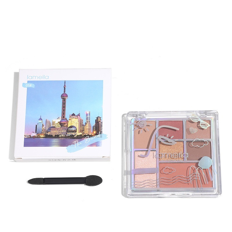 Eyeshadow Lameila 7 Warna Highlighter Sakura City Pallete Tahan Lama