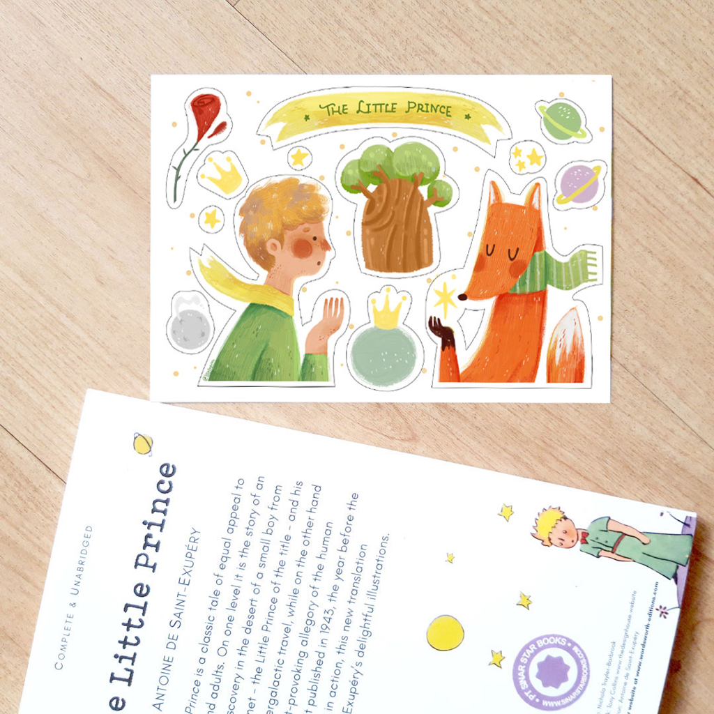 

Sticker label Little Prince classic vintage children classic story