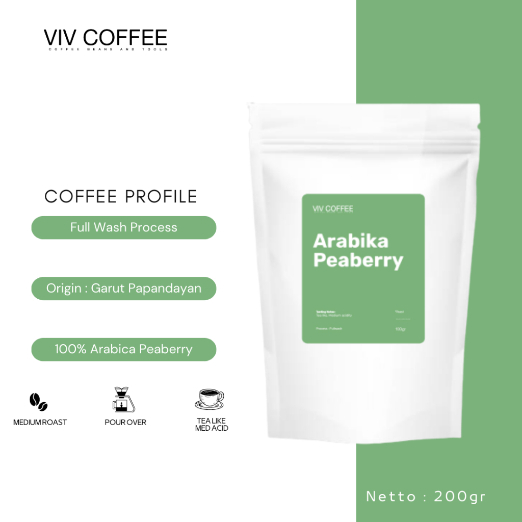 

Kopi Arabika Lanang Peaberry Biji Bubuk 200gr