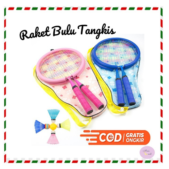 Mainan Raket Bulu Tangkis Anak dengan Pelindung/ Raket Bulu Tangkis Anak/ Mianan Raket Badminton Rea