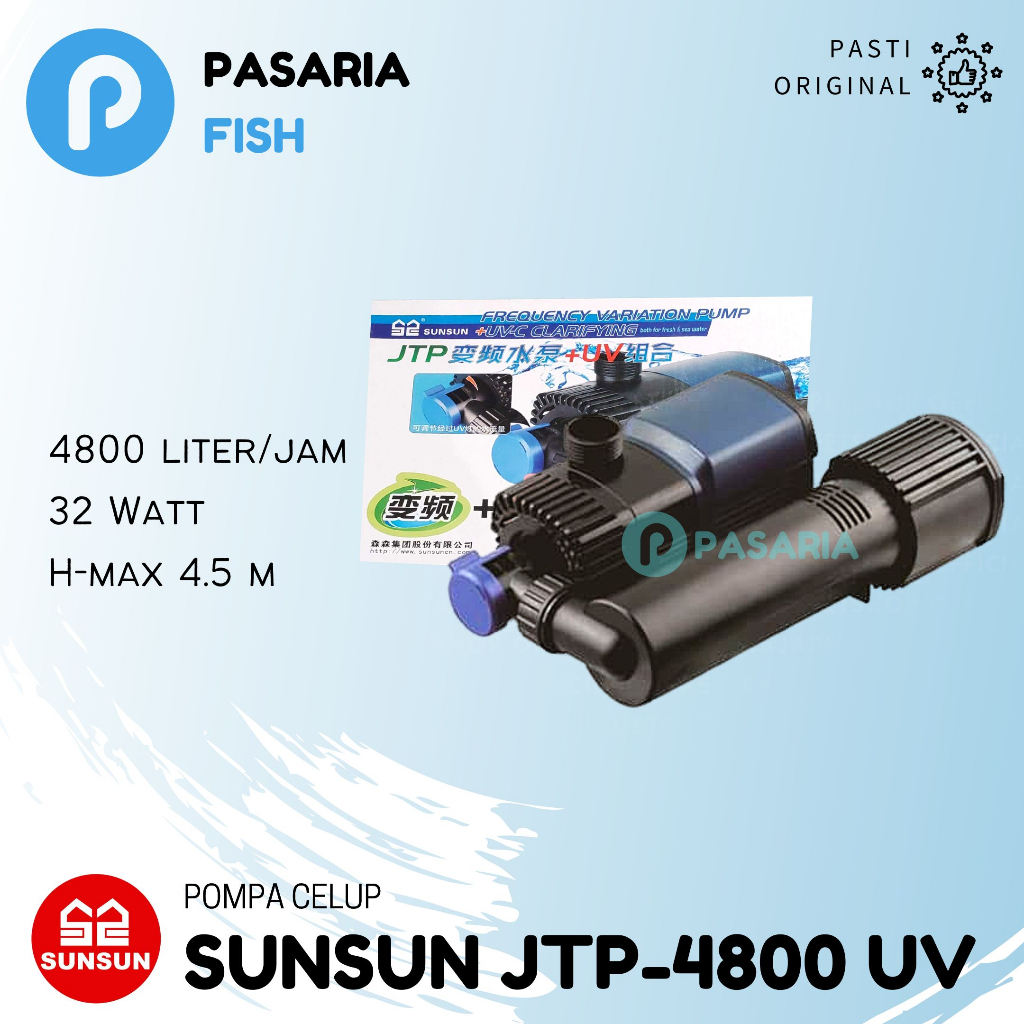 SUNSUN JTP4800 UV JTP 4800 UV JTP4800UV Pompa Celup Kolam Ikan Sunsun Ori Garansi