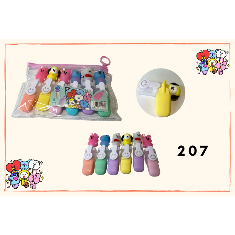 

KJ!!! PULPEN PENA LUCU PERALATAN ALAT TULIS ATK SOUVENIR HADIAH PEN HIGHLIGHTER / STABILO BENTUK BT21 (207)