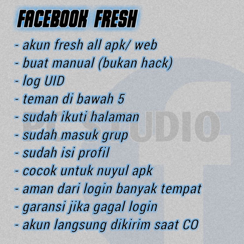 JUAL AKUN FB FRESH/BARU MURAH DAN BERGARANSI