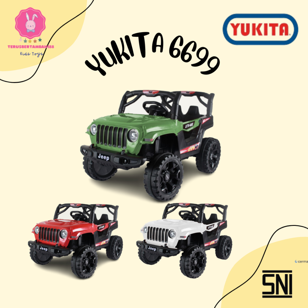 Mainan Anak Mobil Aki YUKITA 6699 JEEP UTV MX ( BAN KARET )