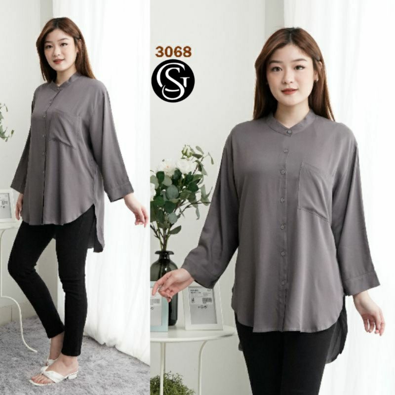 KEMEJA WANITA / KEMEJA BOTEGA UKURAN JUMBO XXL KATUN TWILL 30S - 3068