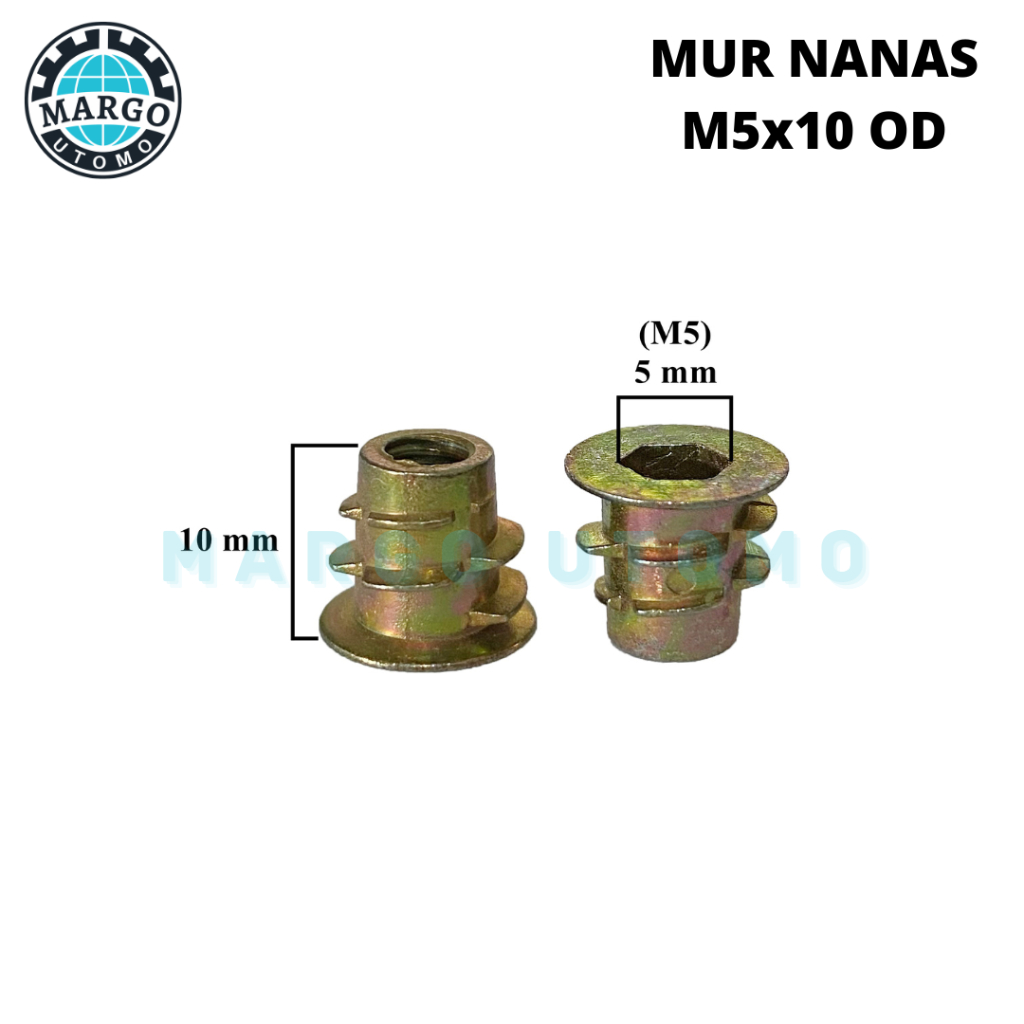Mur Nanas Mur Tanam M5x10 OD