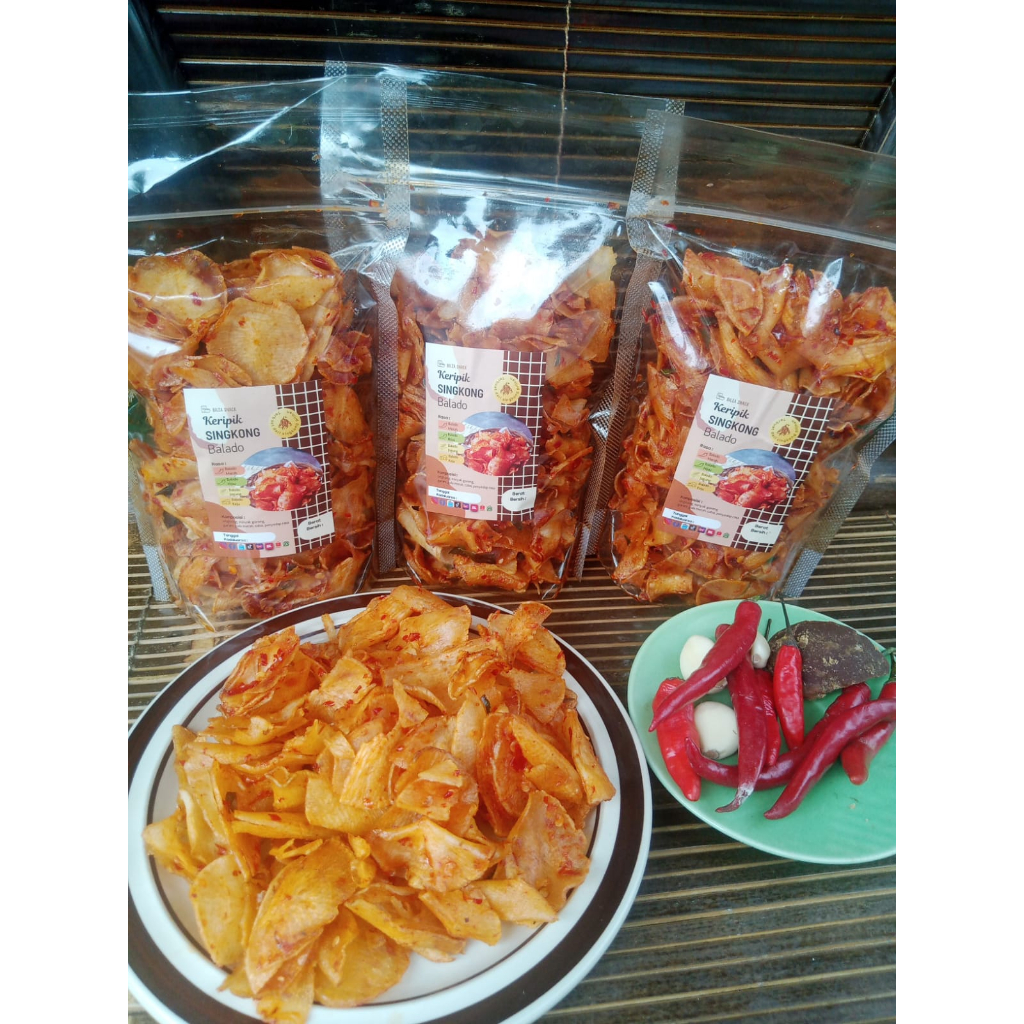

Keripik Singkong Balado Merah 1000gr (1kg) BILZA SNACK