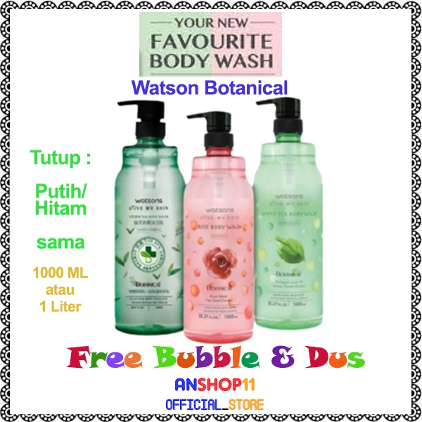 sabun mandi watson botanical 1 liter white tea rose greentea atau Scented body wash 1000ml Strawberr