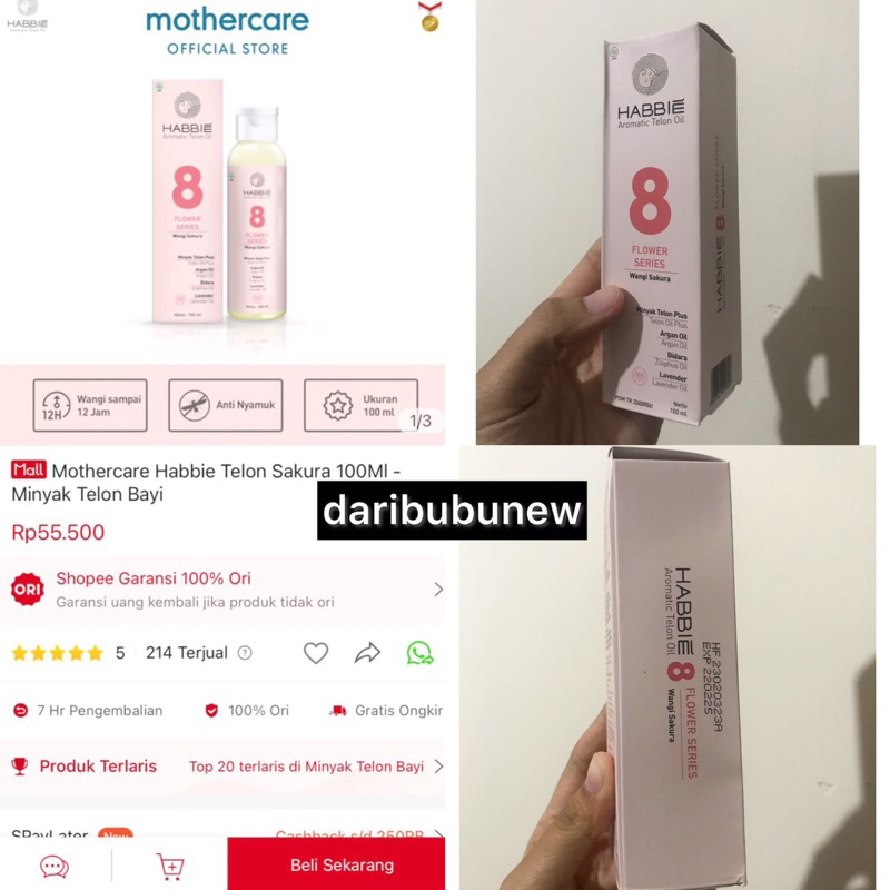 Habbie Sakura No 8 / White Tea No 5 Minyak Telon