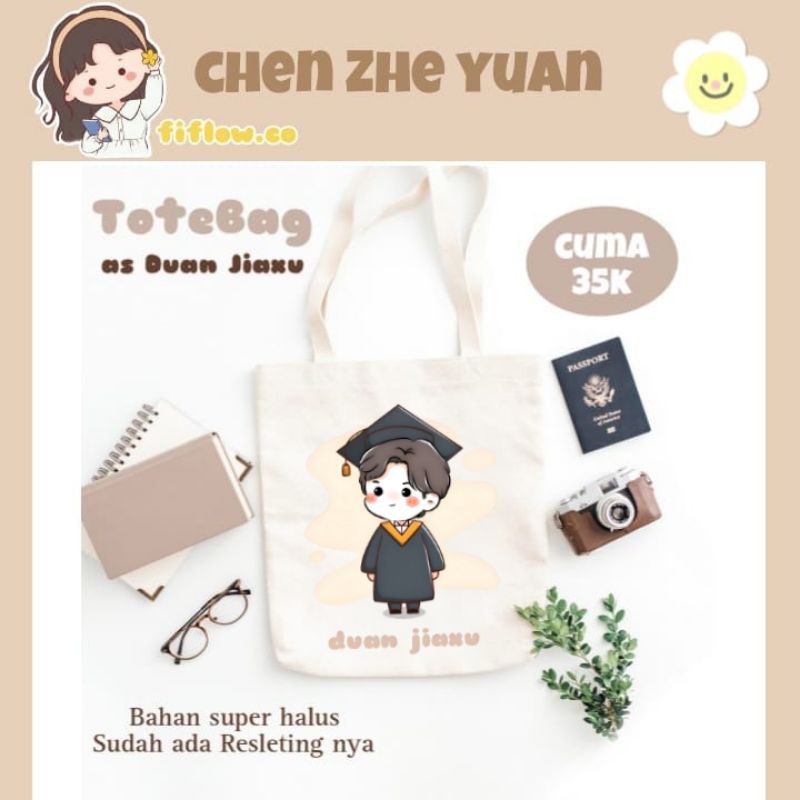 ToteBag Chen Zhe Yuan | Tote Bag Chen Zhe Yuan Cartoon Duan Jiaxu Drama Hidden Love