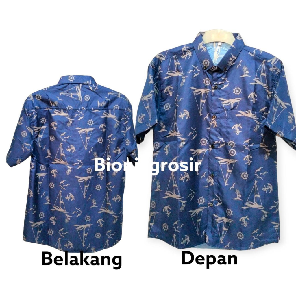 Kemeja Pria Dewasa Motif Printing Lengan Pendek Termurah