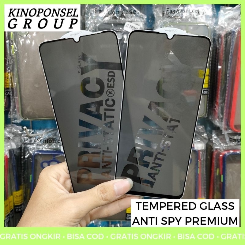 Tempered Glass PRIVACY ANTI SPY ANTI INTIP Premium Hp REALME C55 C53 Full Cover Hp Android Glossy An