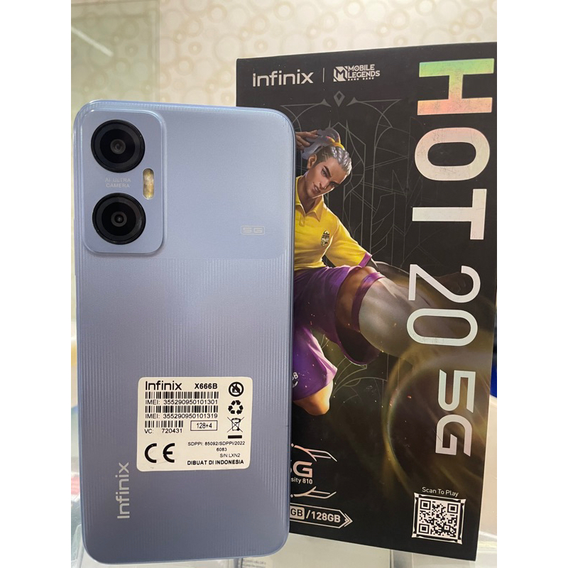 infinix hot 20 5G 4/128 second fullset