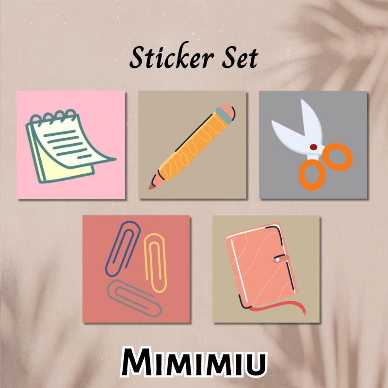 

[Mimimiu] sticker stationary set 3x3cm