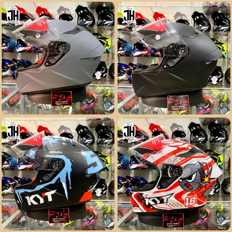 Helm Full Face KYT TT Course Solid Polos All Varian Original | KYT TTC Fullface Original