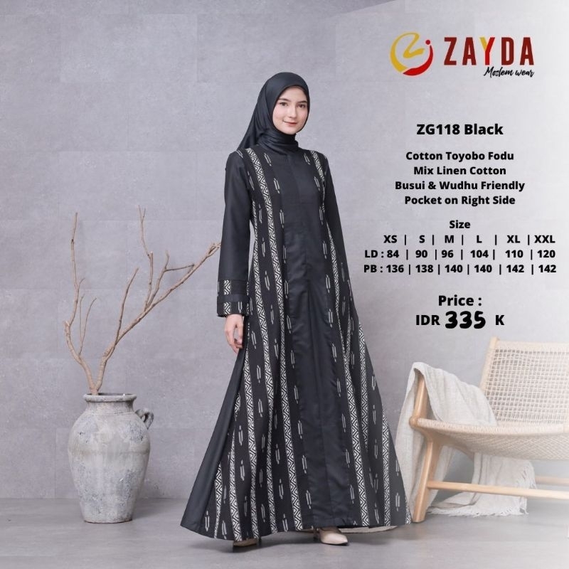 COD Gamis Zayda 118 Black Blue Terbaru 2023