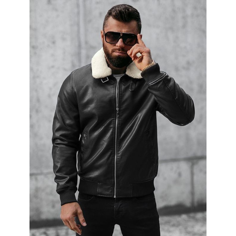 JAKET KULIT PRIA ORIGINAL DOMBA SUPER KERAH BULU HALUS TERBARU - JAKET KULIT BERKUALITAS PREMIUM